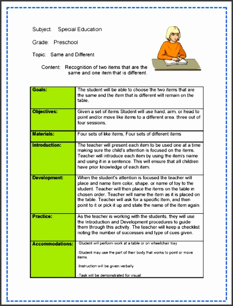 7 example of a lesson plan