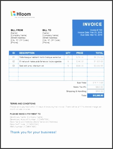 Notebook Invoice Template Word