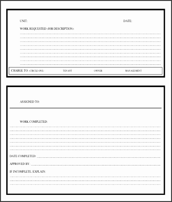 Blank Work Order Form Template Sample Example Download