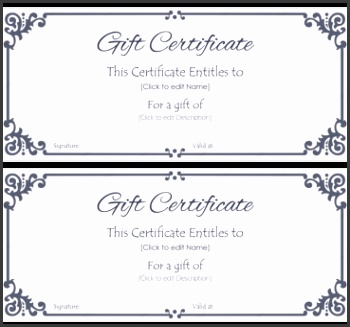 Corporate Gift Certificate Template