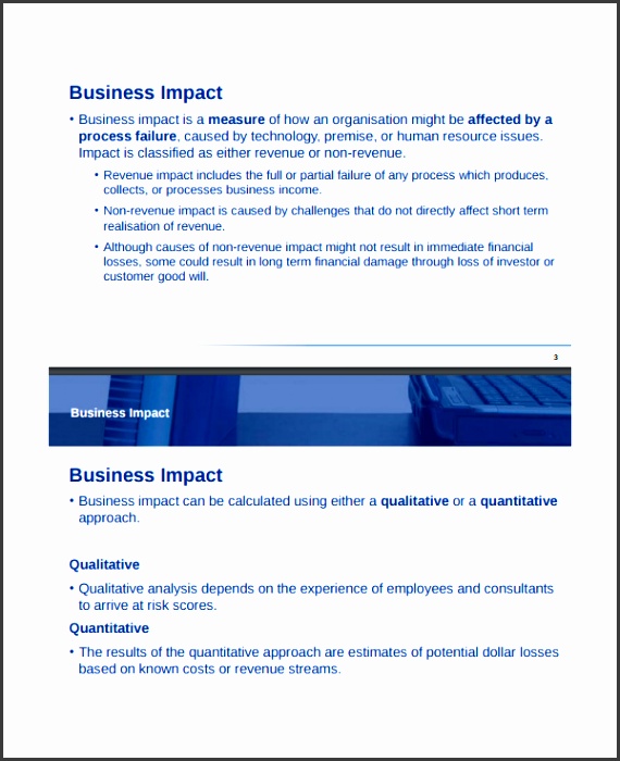 Business Impact Analysis Template