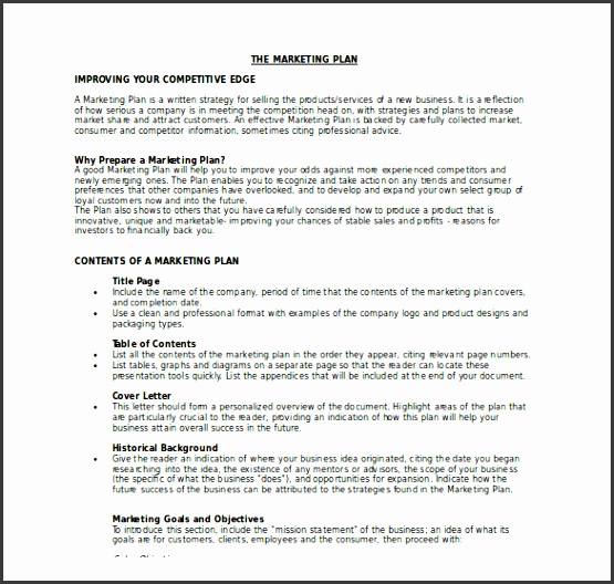 MS Word Marketing Plan Template Download