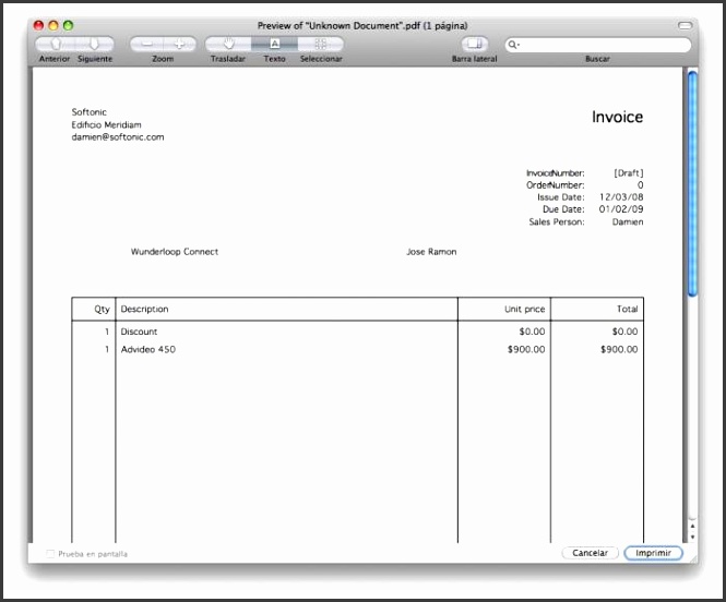 Gallery of Free Invoice Templates For Mac