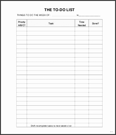 36 Things do list template all Things Do List Template Knowing Screenshoot Blank 9 Sample Example