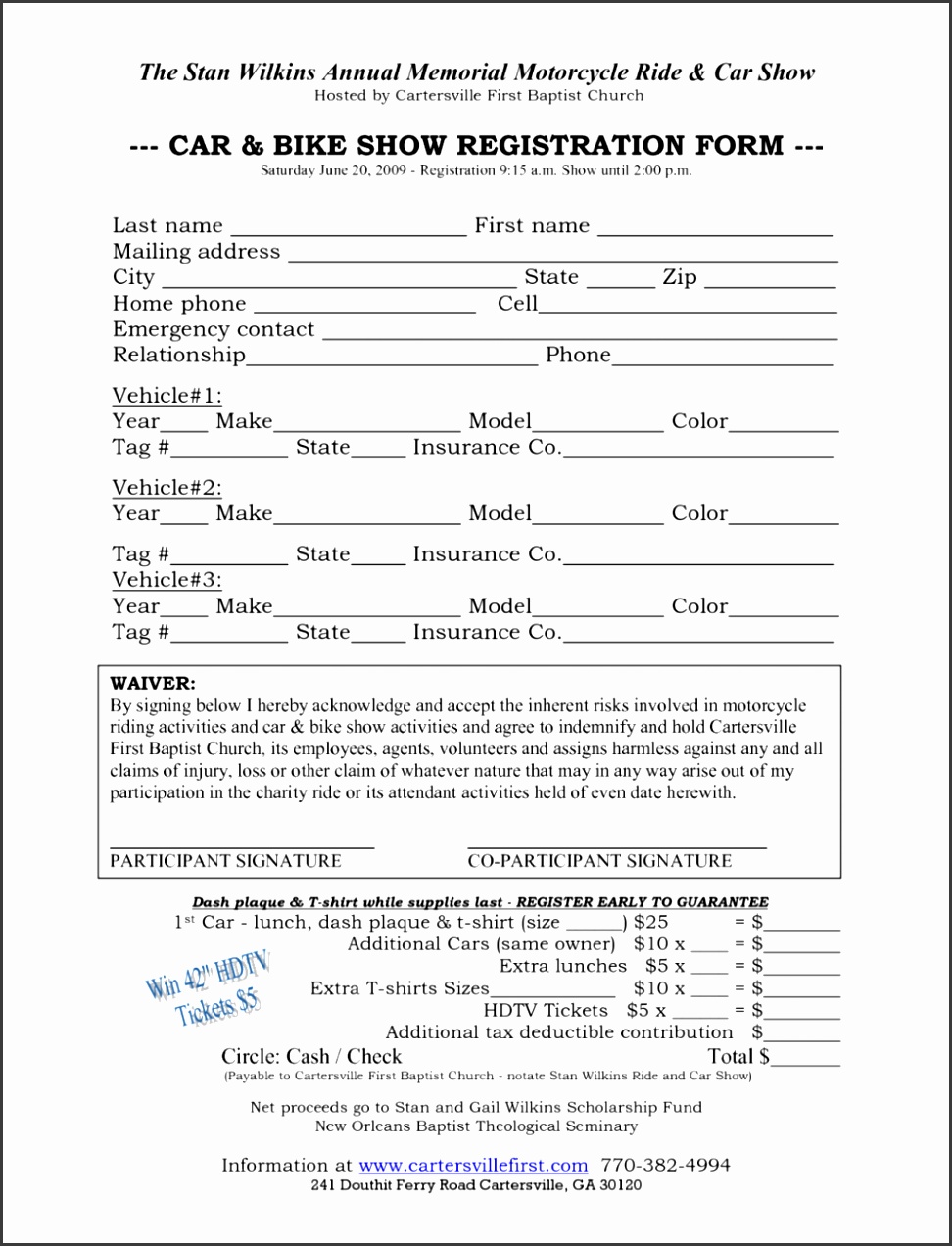 Car Show Registration Form Templates Find Word Forms Vawebs