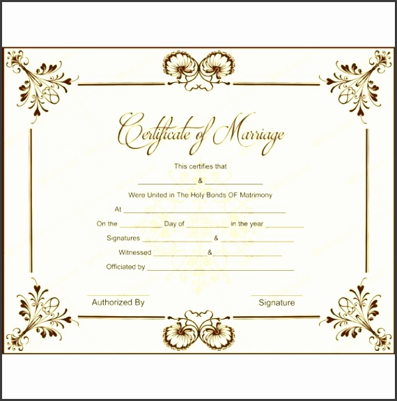 blank marriage certificate template for Microsoft Word printablemarriagecertificate wedding certificate