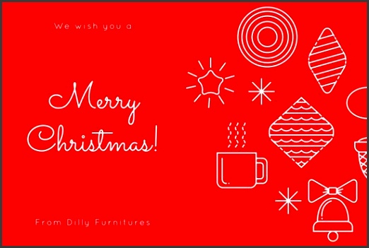 Red and White Furniture Christmas Gift Certificate