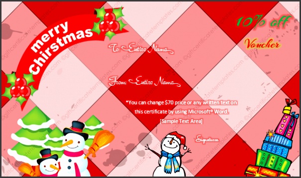 Christmas snowman and tree themed t certificate template