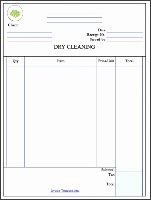 Free Laundromat Dry Cleaning Invoice Template Excel