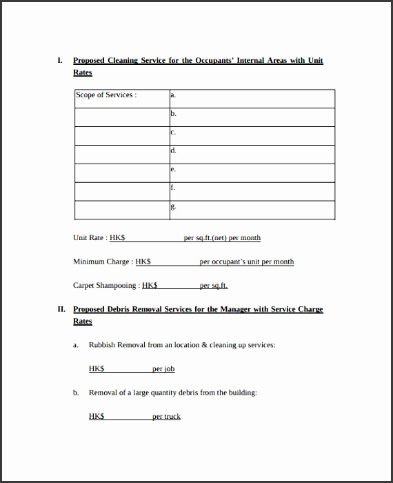 Cleaning Contract Proposal Template