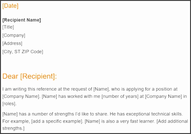 Letter of Reference