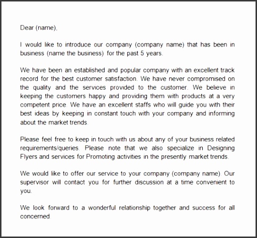 pany Introduction Letter Template
