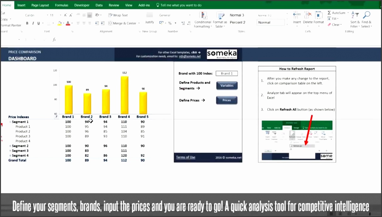 Price parison Tool Excel Template for petitive Analysis
