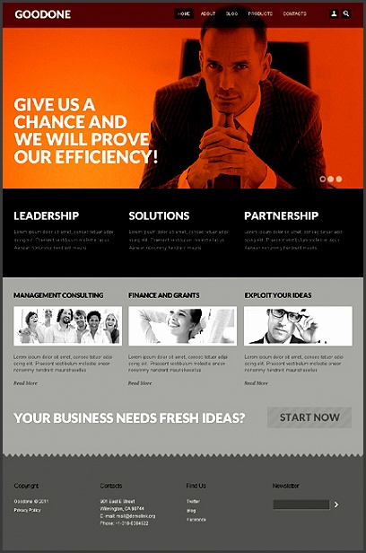 Consulting Drupal Template Custom BannersContact FormBusiness