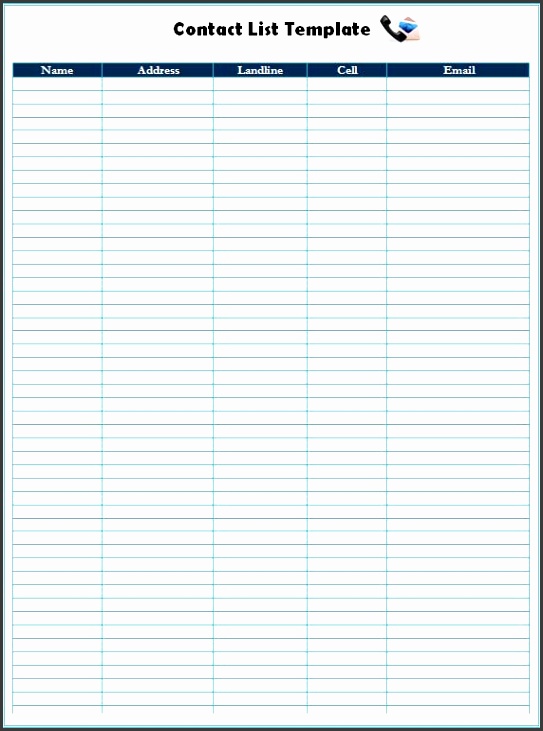 contact list template word