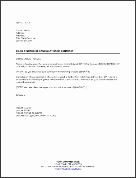 Notice of Cancellation of Contract 1 Fill in the Blanks 2 Customize Template 3 Save As Print Sign Done