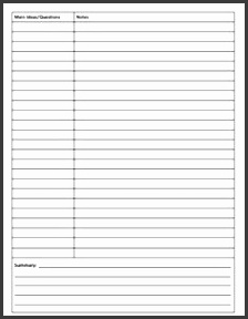 FREE Cornell Notes Template