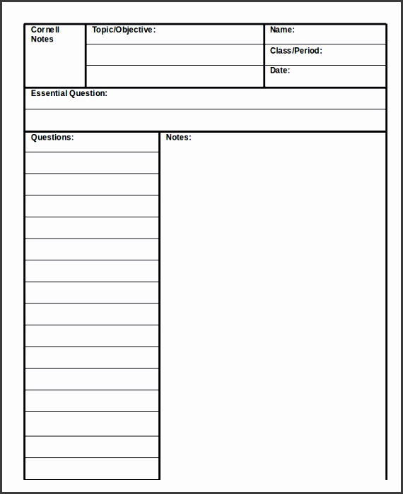 Cornell Notes Paper Cornell Notes Template Pdf Dalarcon Stunning Cornell Notes Paper Best Resume Examples For Sample Cornell Notes Word