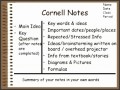 7  Cornell Note Word Template