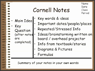 CORNELL NOTES TEMPLATE