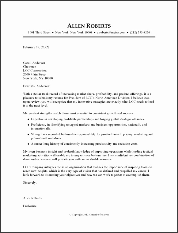 resume cover letter template