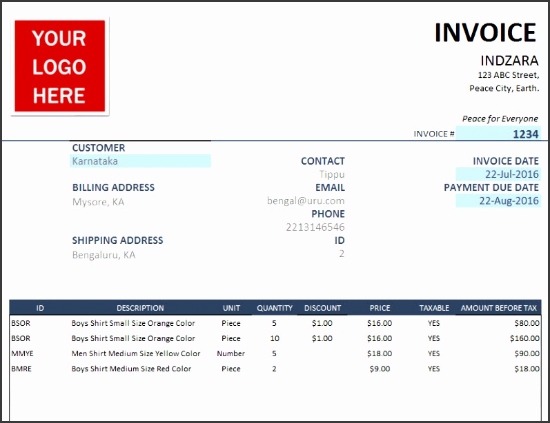 Free Excel Invoice Template – Create Invoices for Small Businesses