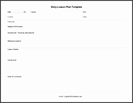 Daily Lesson Plan Template