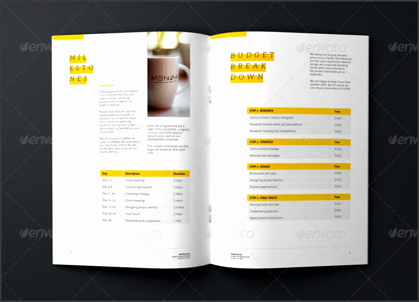 Graphic Design Project Proposal Template Proposals & Invoices Stationery · 01 02 03