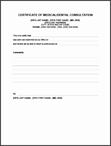 Doctor or Dentist Note Template