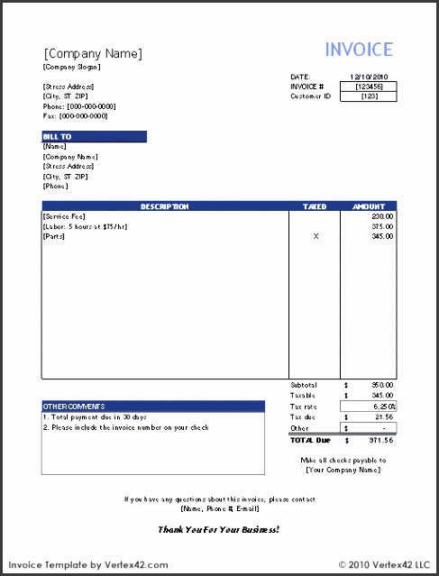 excel invoice template