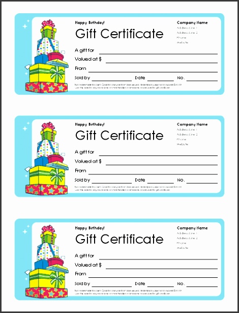 Birthday Gift Certificate Screenshot
