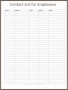 9  Employee Contact List Template
