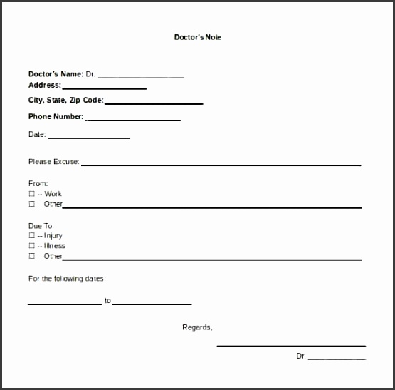 22 Doctors Note Templates Free Sample Example Format Download throughout Free Doctors