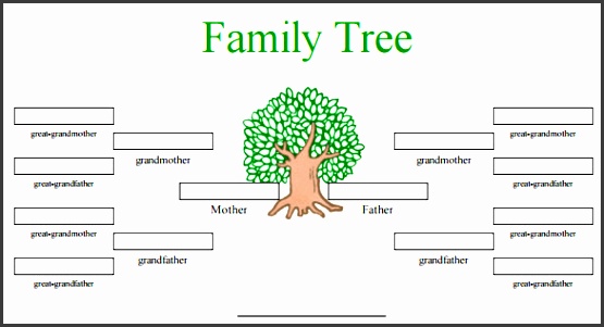 4 generation family tree in color template pdf format download