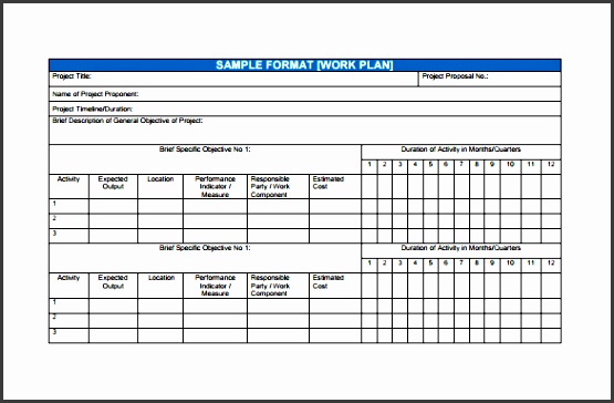 project work and financial plan free pdf template