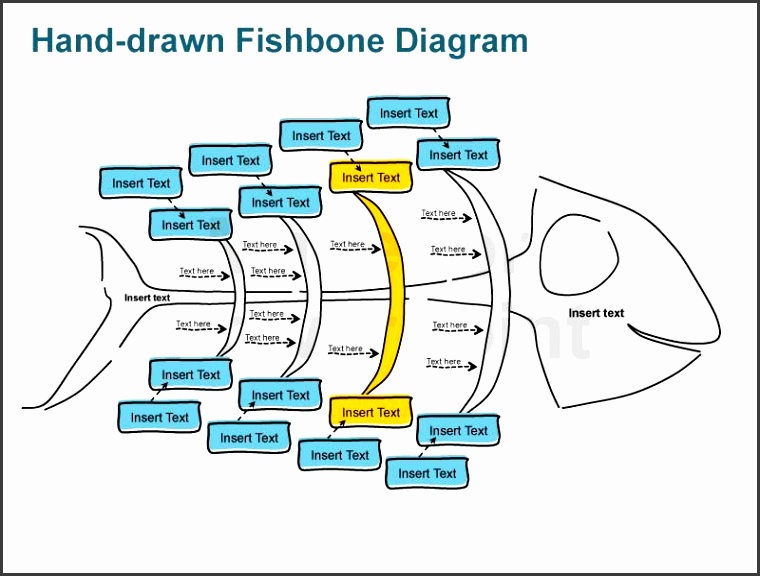 editable powerpoint hand sketched fishbone diagrams graphic