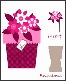 Flower pot shape card on Craftsuprint designed by Alaa Kay Use idea for seed packet party favors Put message on insert and attach small envelope of seeds
