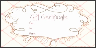 free printable pink t certificate with a brown drawing