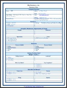 Free e Page Business Plan Template 2016