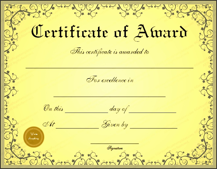 blank award certificate templates formal award certificate templates blank certificates template