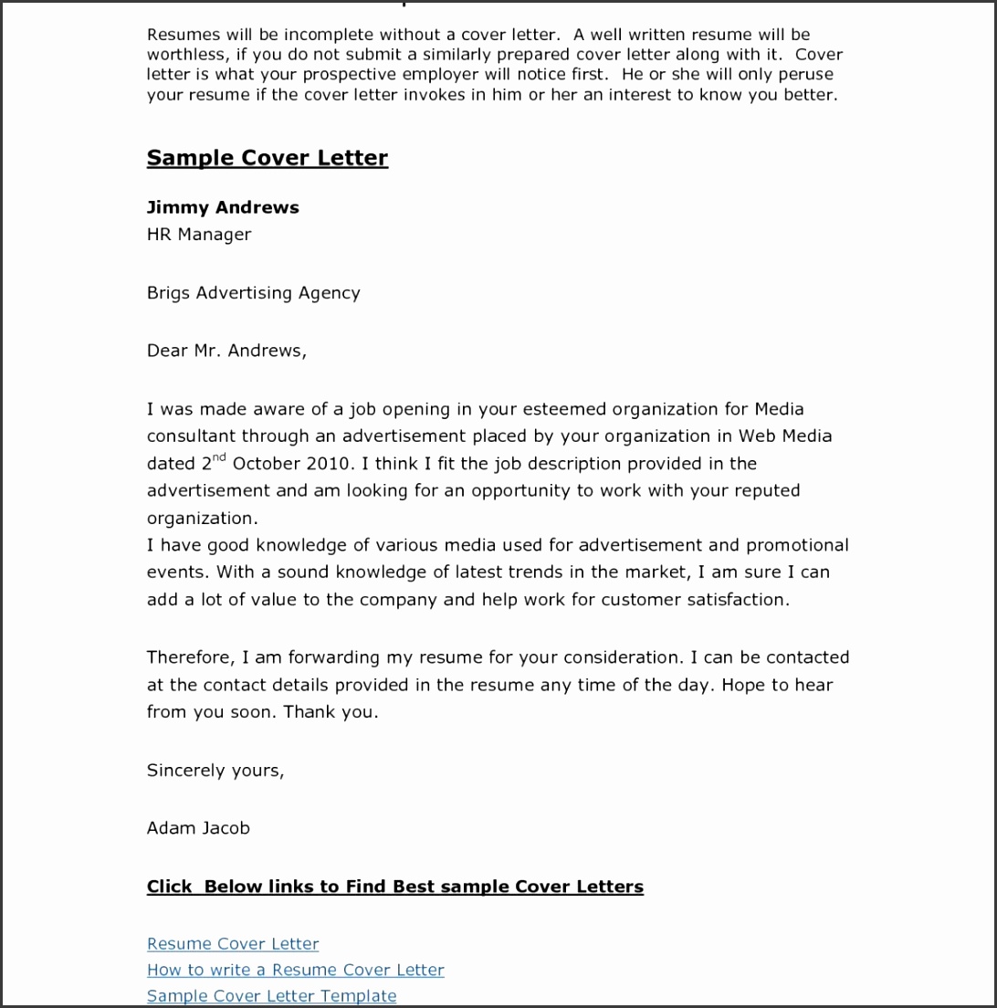 Resume Cover Letter Template Download Free