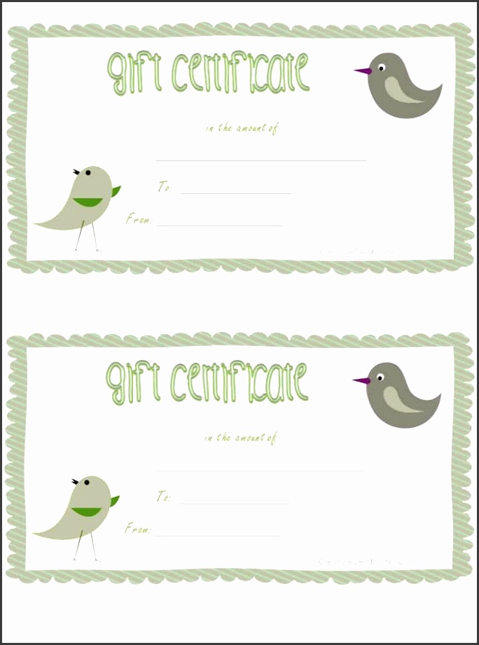 green striped border with a picture of two green birds Certificate Maker Microsoft Word Template birthday t certificate template