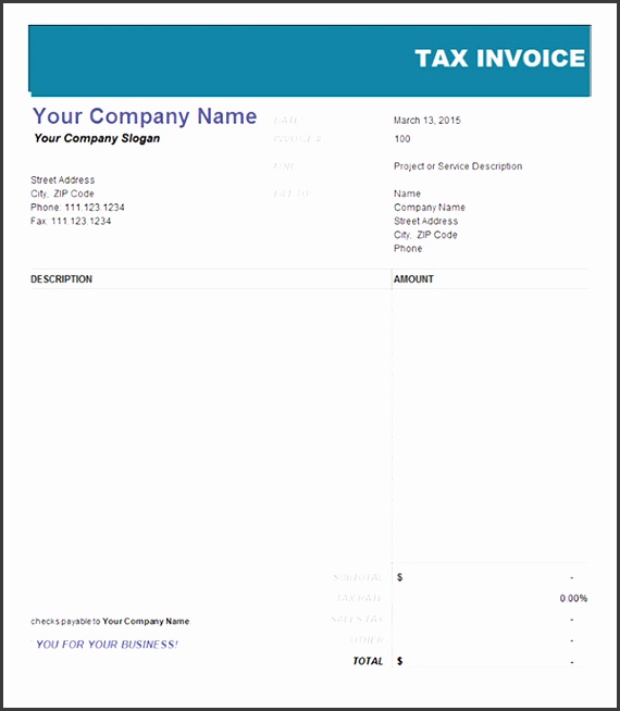 10 Tax Invoice Templates Download Free Documents in Word PDF