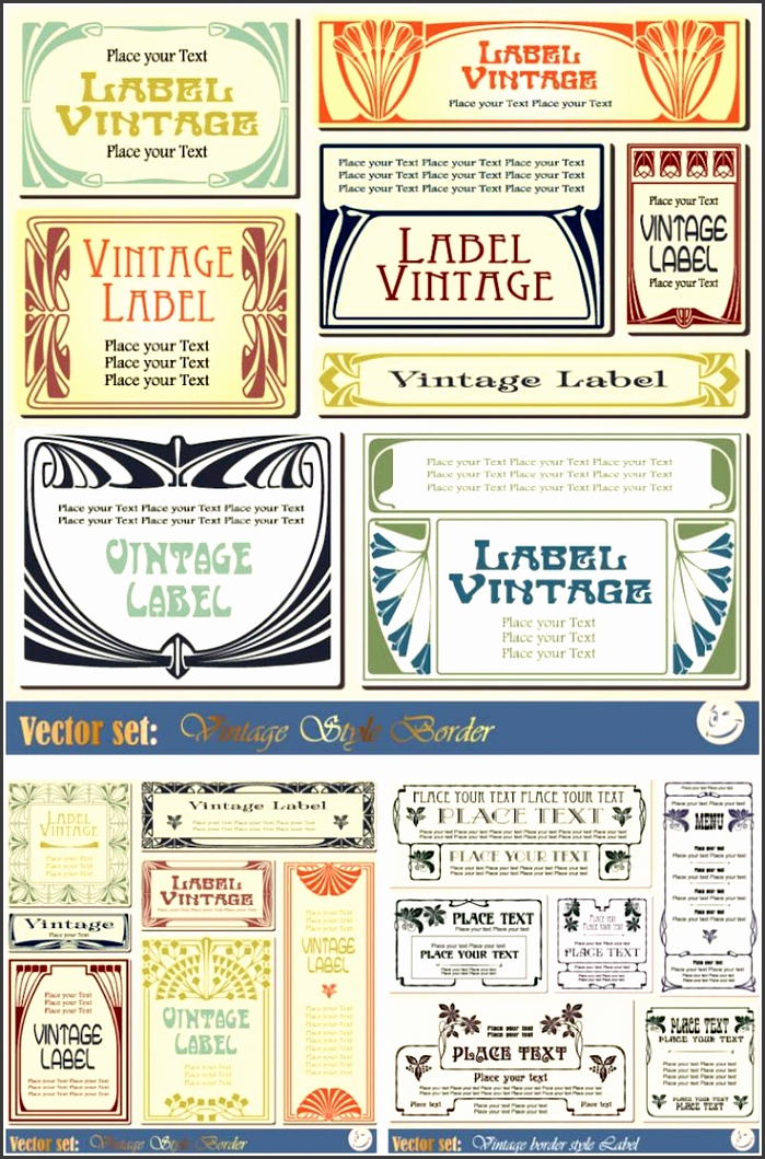 Vintage label templates vector set 2