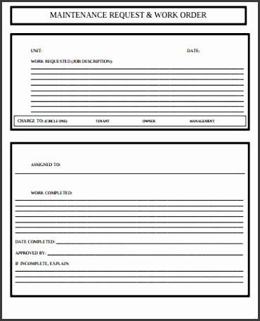 maintenance job request form