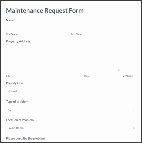 maintenance form template web form templates customize use now formstack ideas