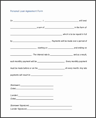 Free Personal Loan Agreement Form