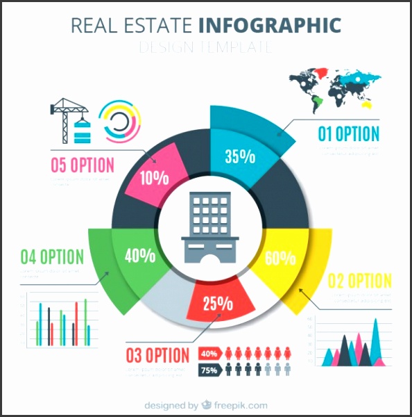 Coloured real estate pie chart Free Vector