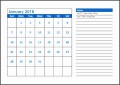 10  Free Printable 2018 Monthly Calendar Template