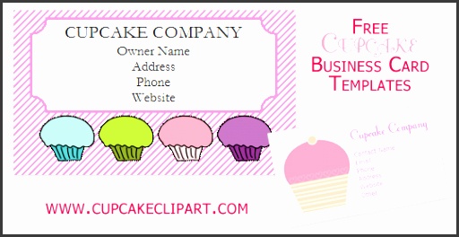 Free Printable Business Cards Template Free Cupcake Business Card Templates Cupcake Clipart Templates